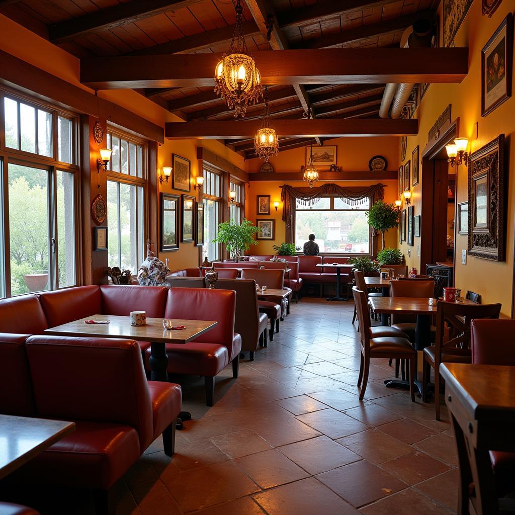 Warm and inviting interior of an Indian restaurant in Durango