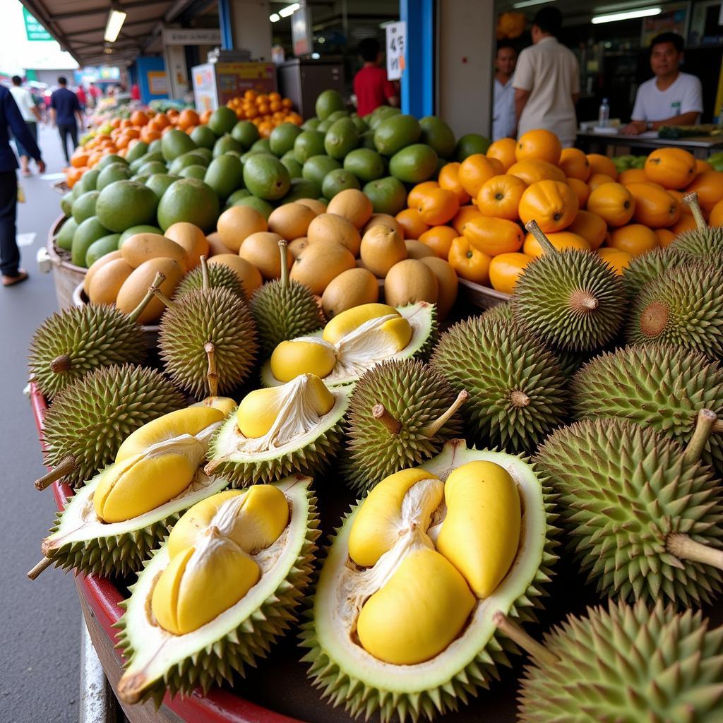 Durian Varieties at a Market