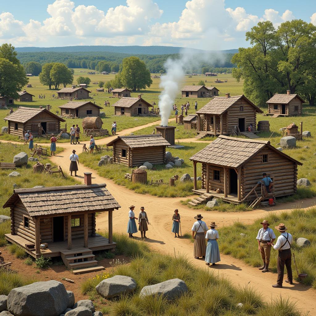 Image of an Early American Frontier Settlement