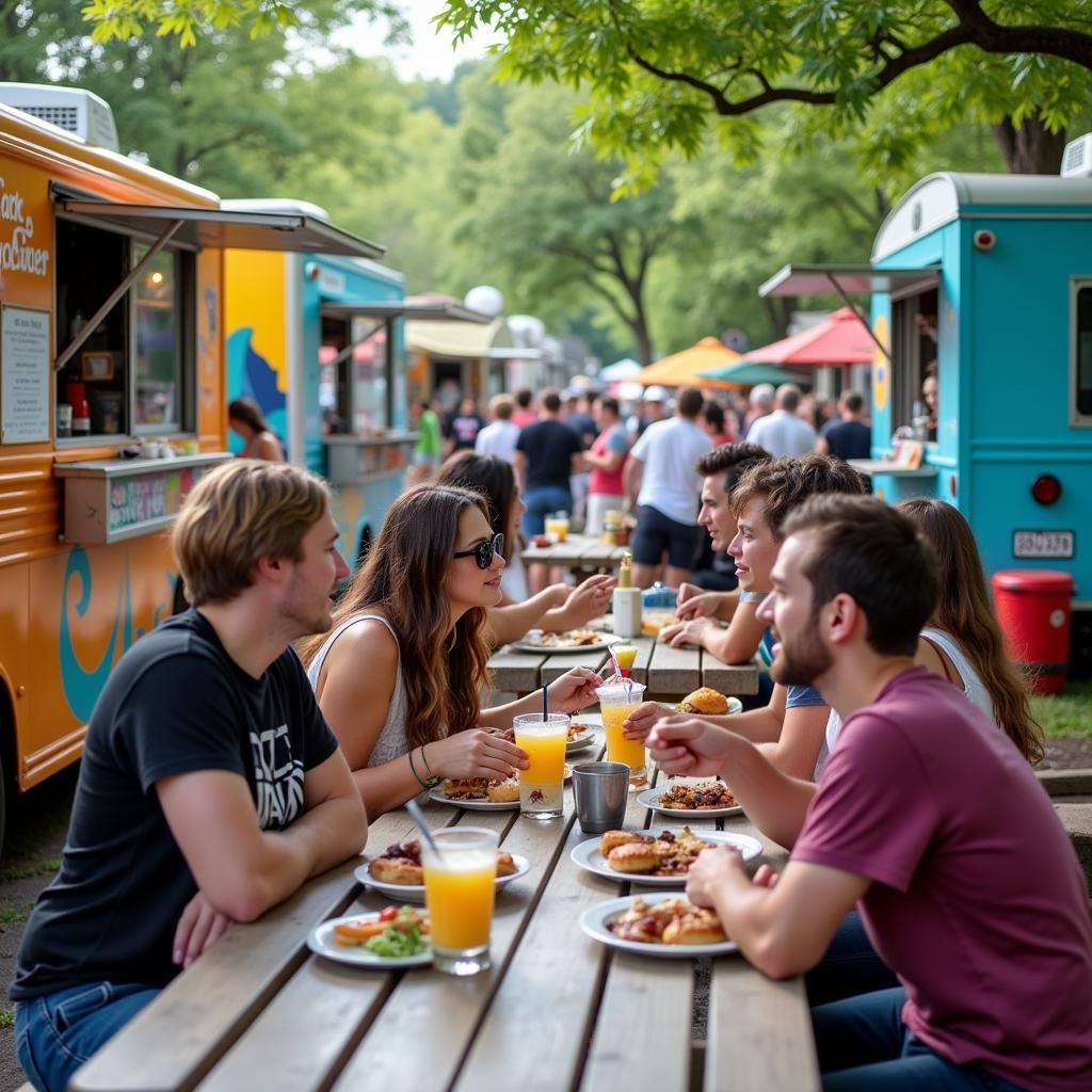 Lively atmosphere at the Eastern Prom food truck park