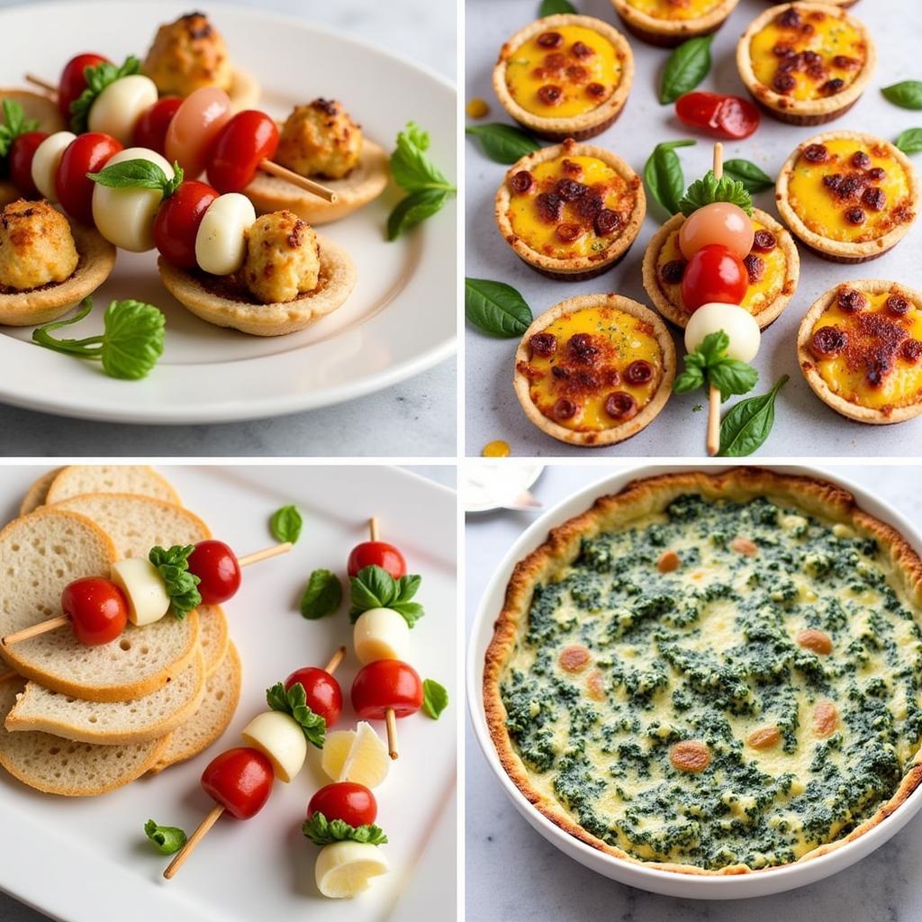 Colorful open house appetizers arranged on a table