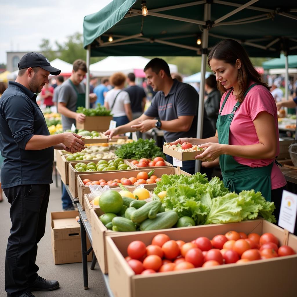 Eco-Friendly Food Containers at a Farmers Market