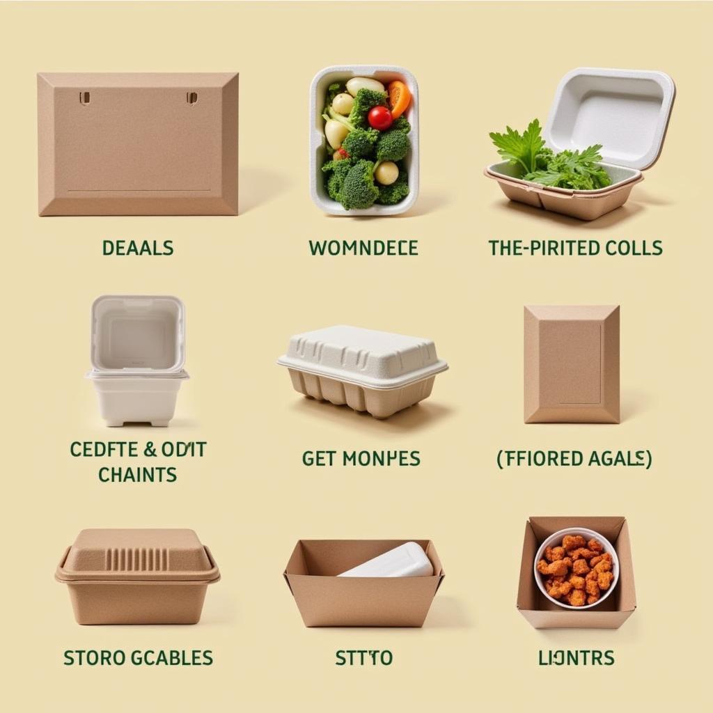 Biodegradable food containers made from sustainable materials.