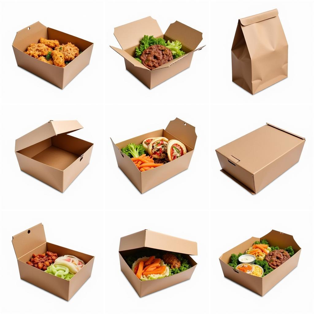 Eco-friendly paper food packaging for takeaway meals