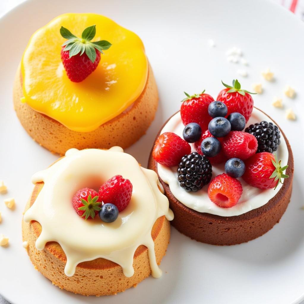 Different flavors of egg-free angel food cake