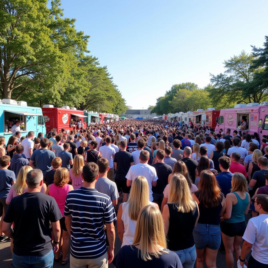 Crowds enjoying the Egg Harbor City Food Truck Festival