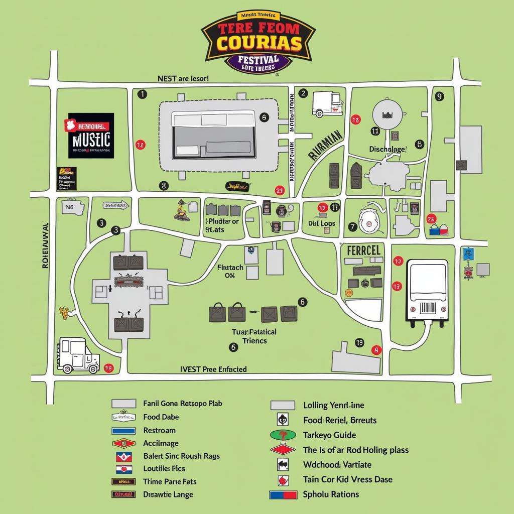 Map showing the layout of the Egg Harbor City Food Truck Festival