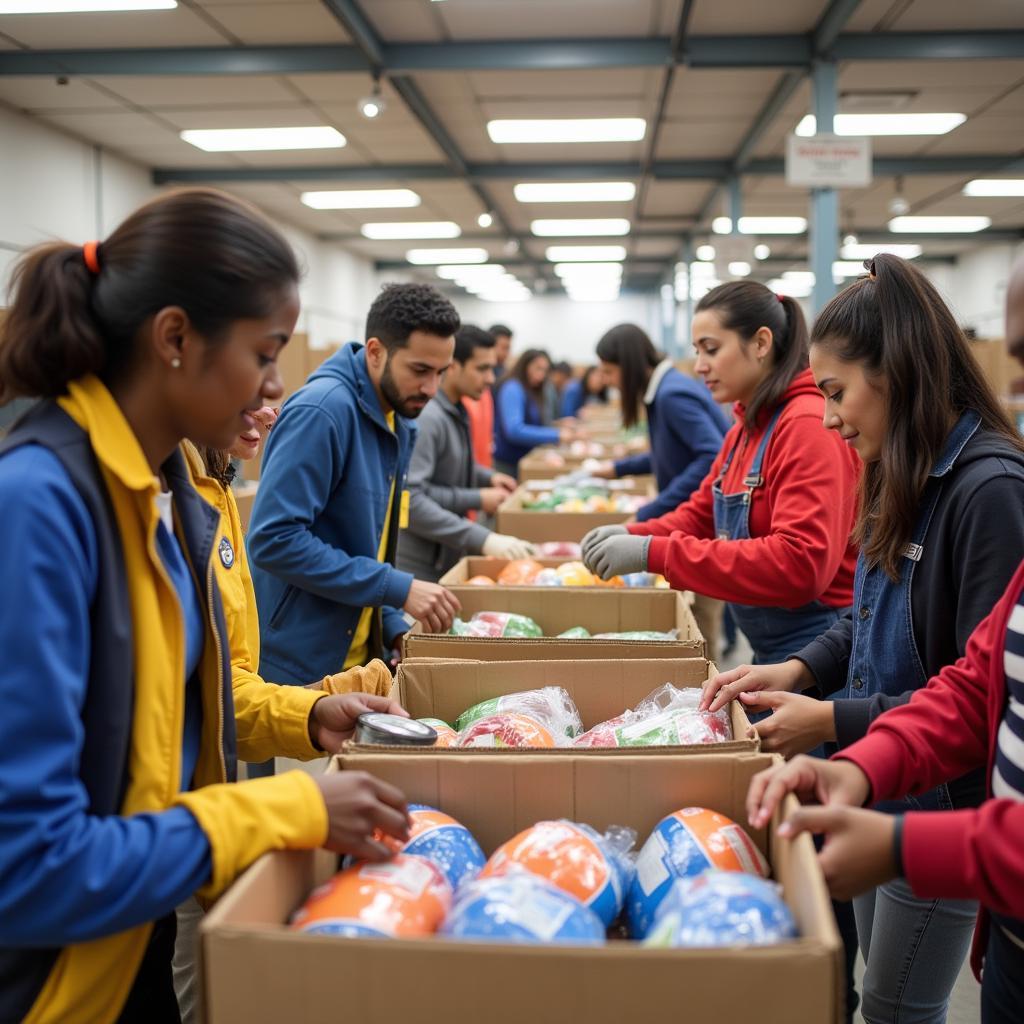 Volunteers at an El Monte Food Bank