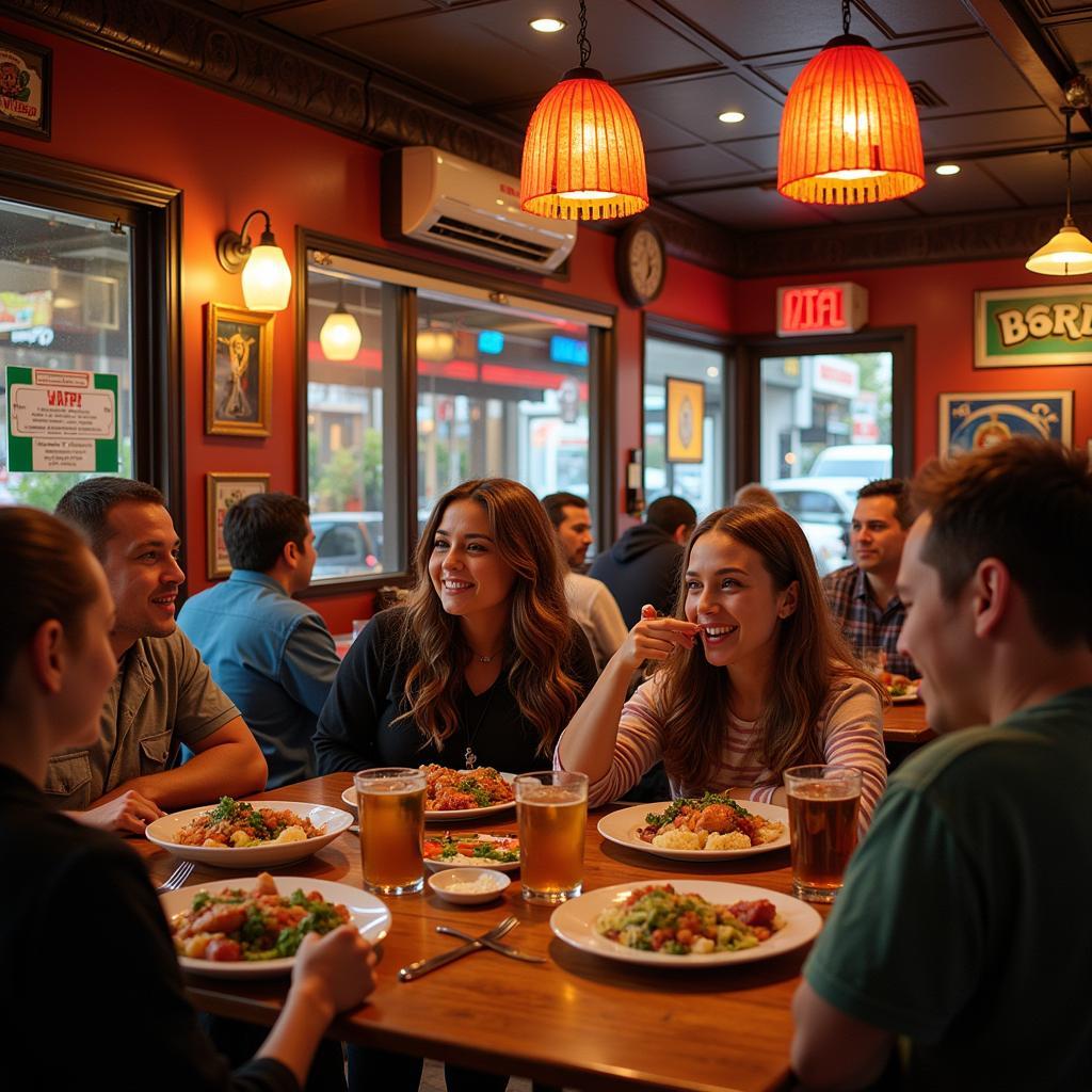 Diners Enjoying their Meals at El Pato