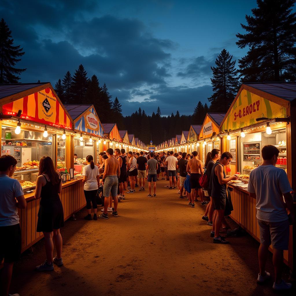 Vibrant Food Stalls at Electric Forest