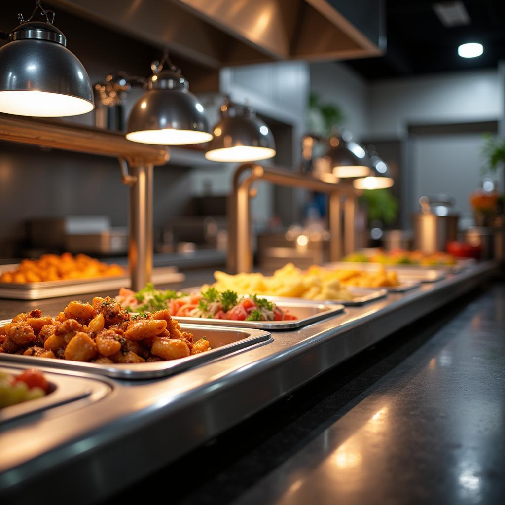 Electric Steam Table in Restaurant Kitchen