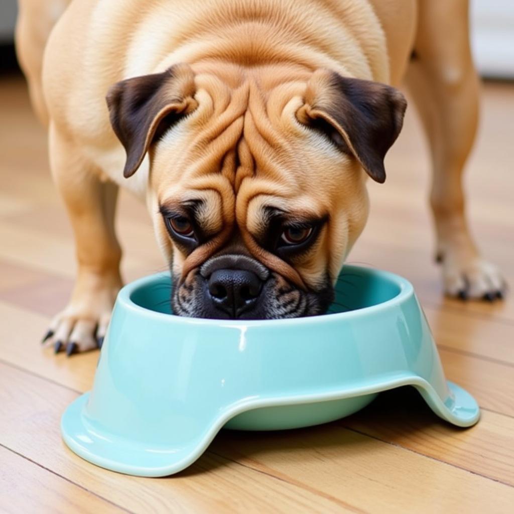 Elevated Dog Bowl for Bulldog