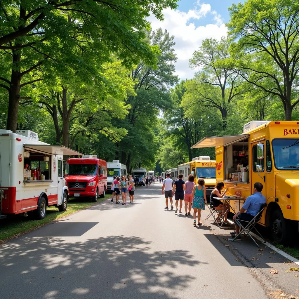 Food trucks at an Elk Grove park