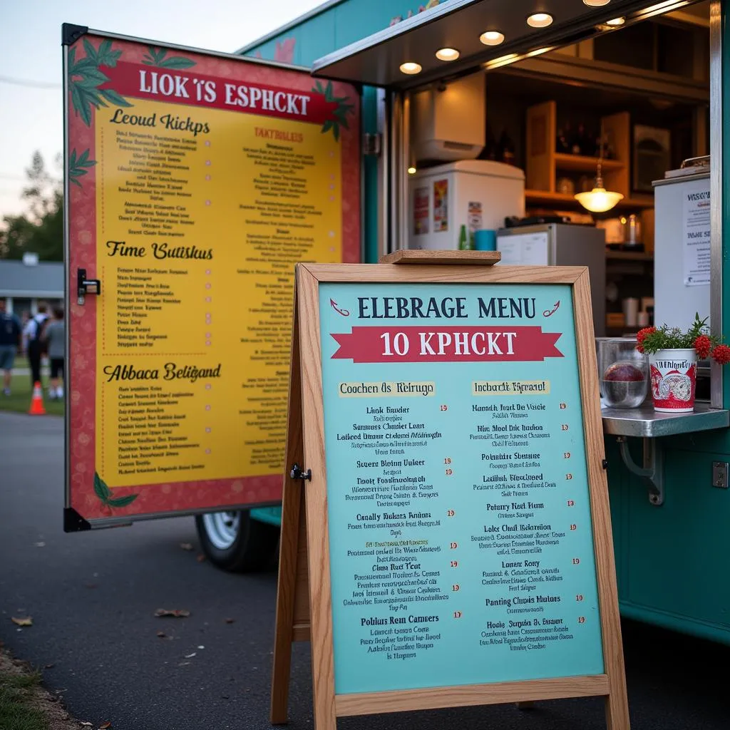 Menu board of an Elkridge food truck