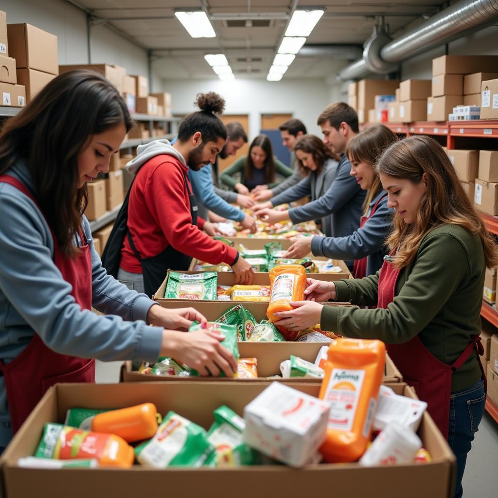 Volunteers at an Elmira Food Pantry