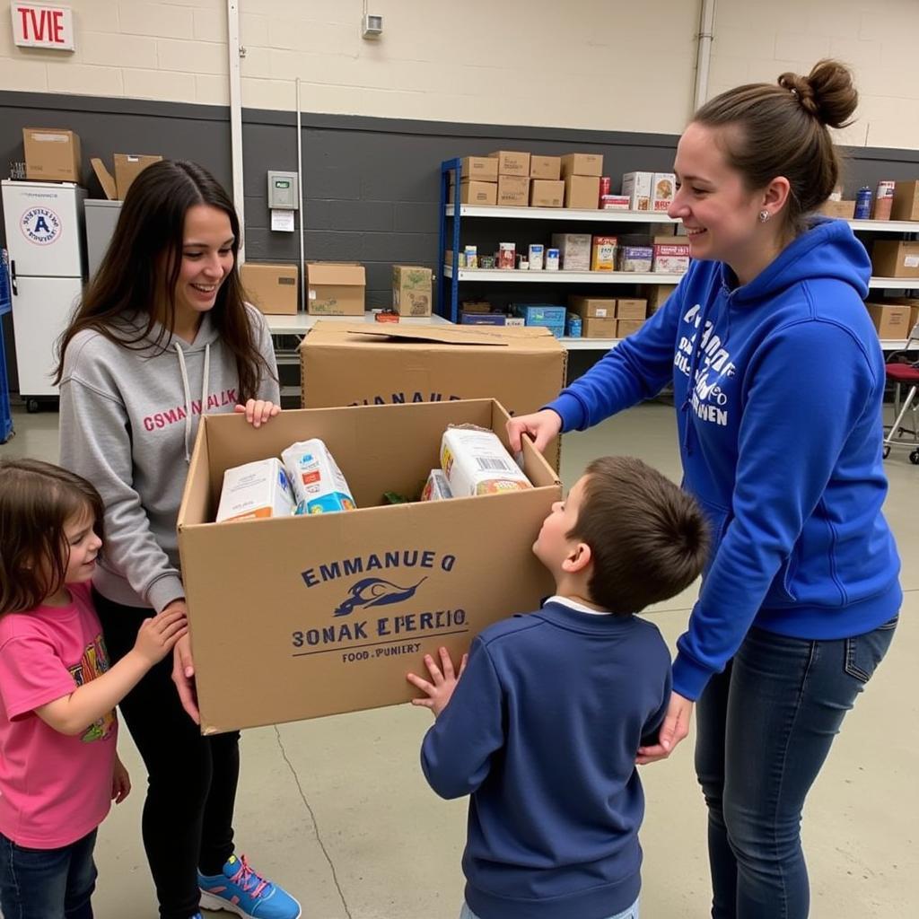 Family Receiving Food Assistance at Emmanuel Food Pantry