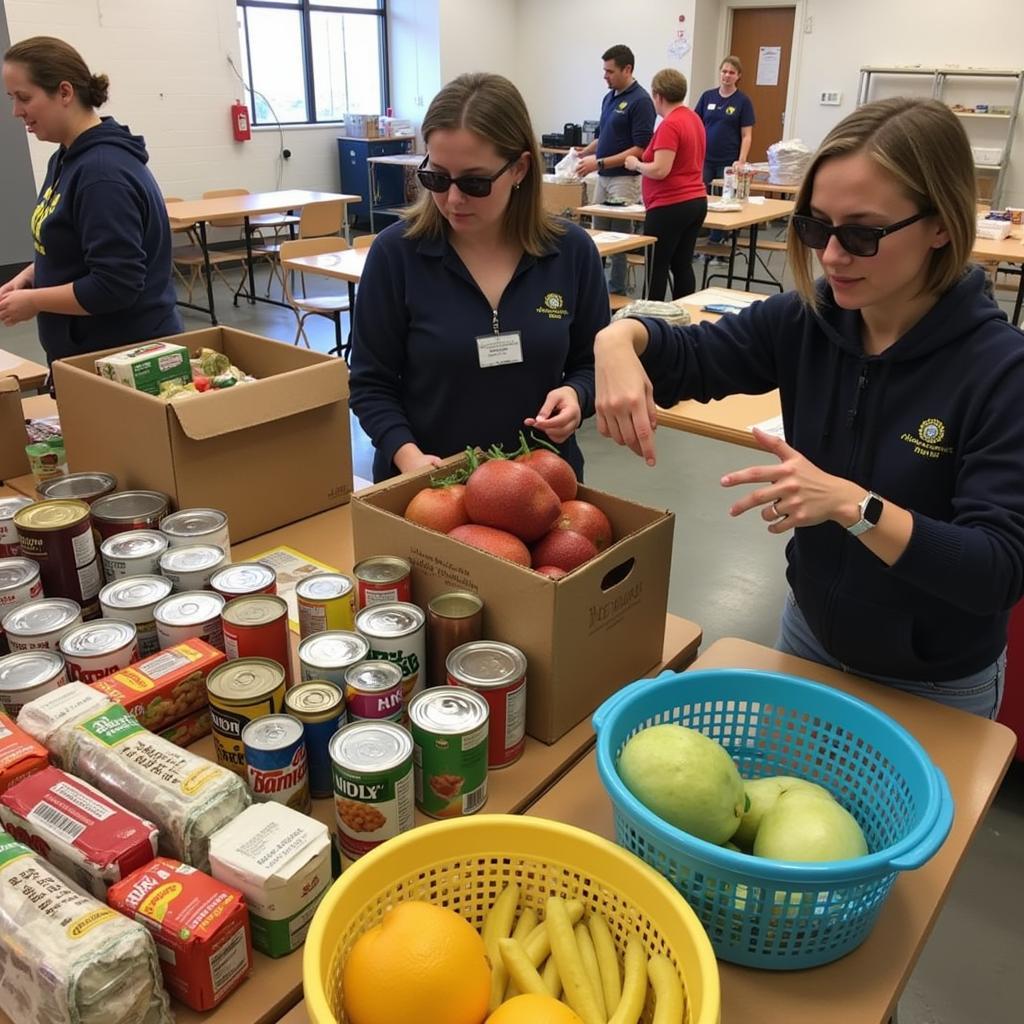 Volunteers Sorting Food Donations at the Emmanuel Food Pantry