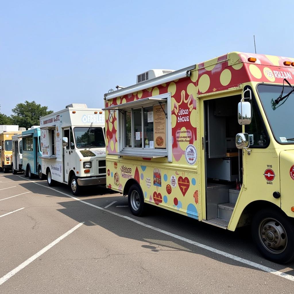 Diverse Food Trucks at an Enfield Food Truck Festival