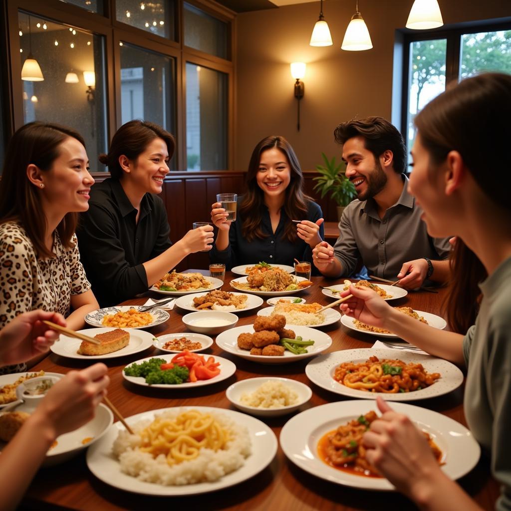 Sharing a Delicious Chinese Meal with Friends in Wheaton