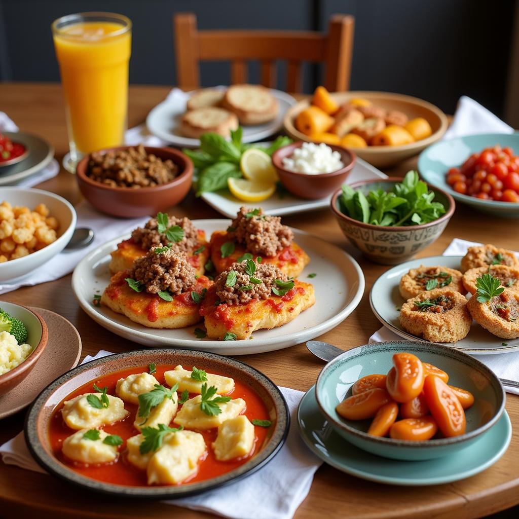 A table full of colorful gluten-free tapas in Spain