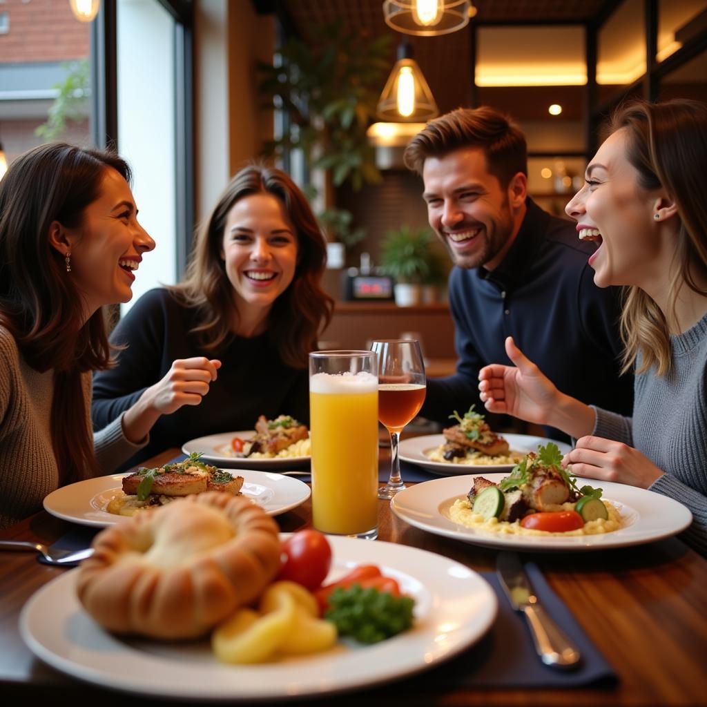 People enjoying a limited edition meal together