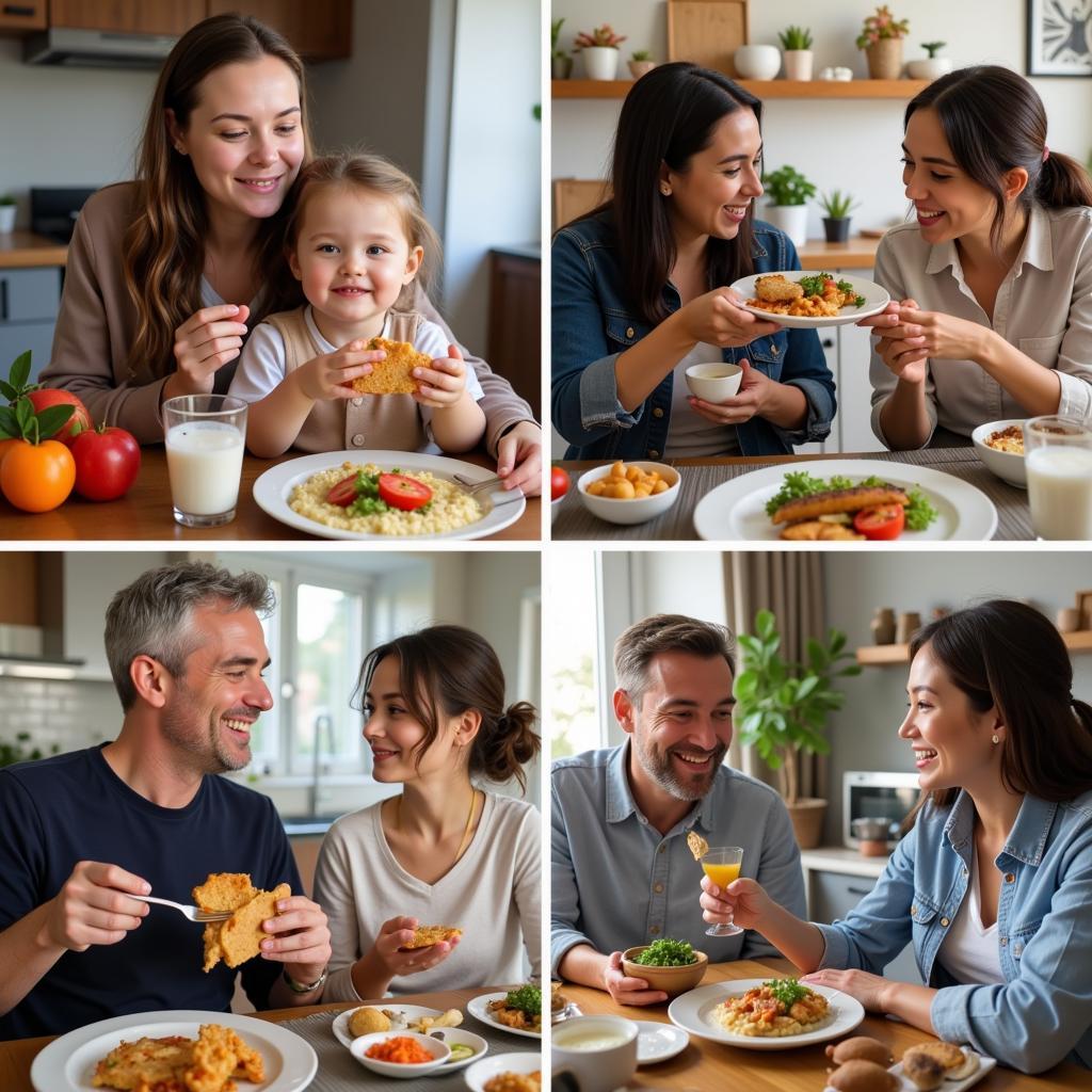 People enjoying a variety of cuisines ordered via Sitka food delivery at home