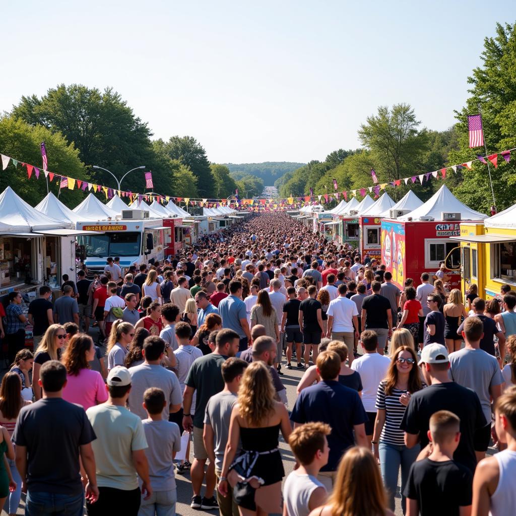 Erie Food Truck Festival Crowd Enjoying the Festivities