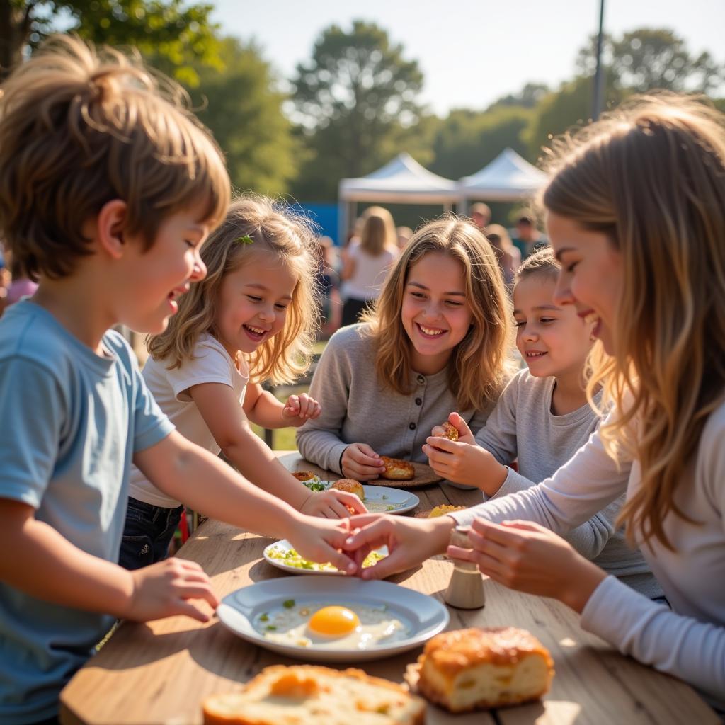 Families Enjoying the Erie Food Truck Festival