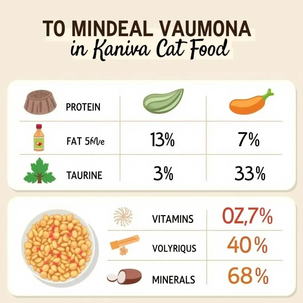 Chart showing essential nutrients in Kaniva cat food