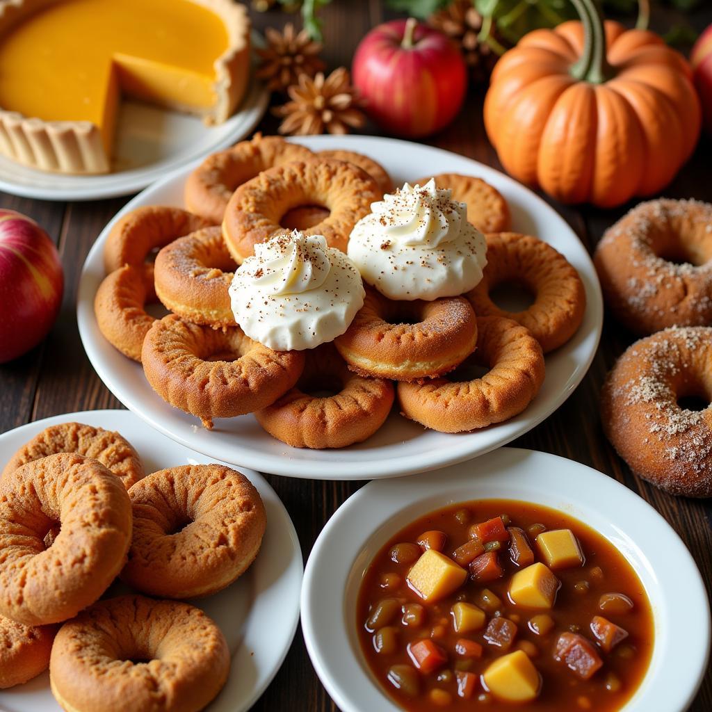 A delicious spread of fall-themed food