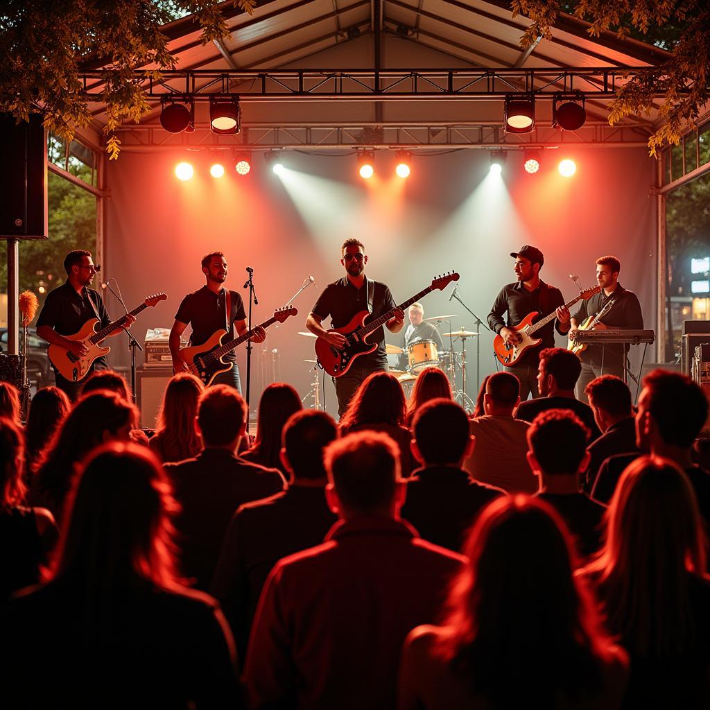 Live music performance at a fall food festival