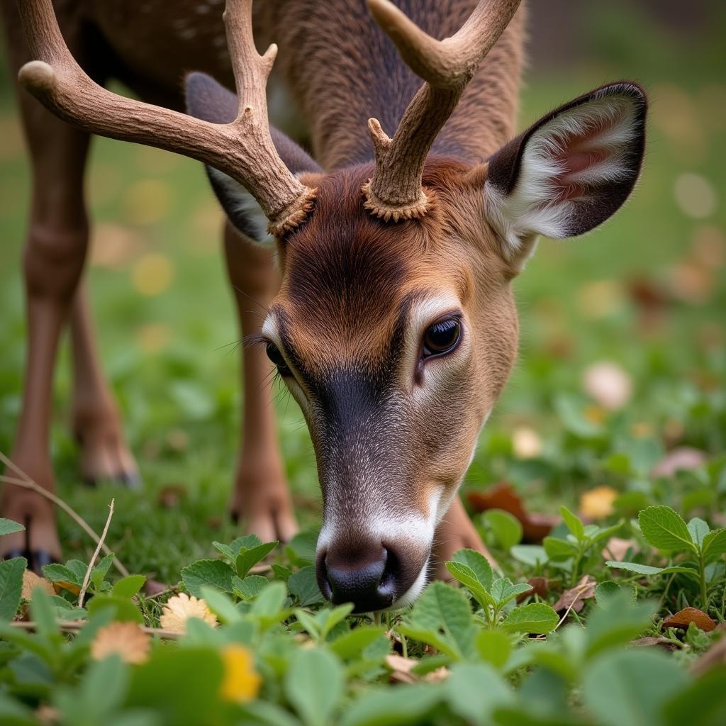 Deer Feeding on Fall Food Plot