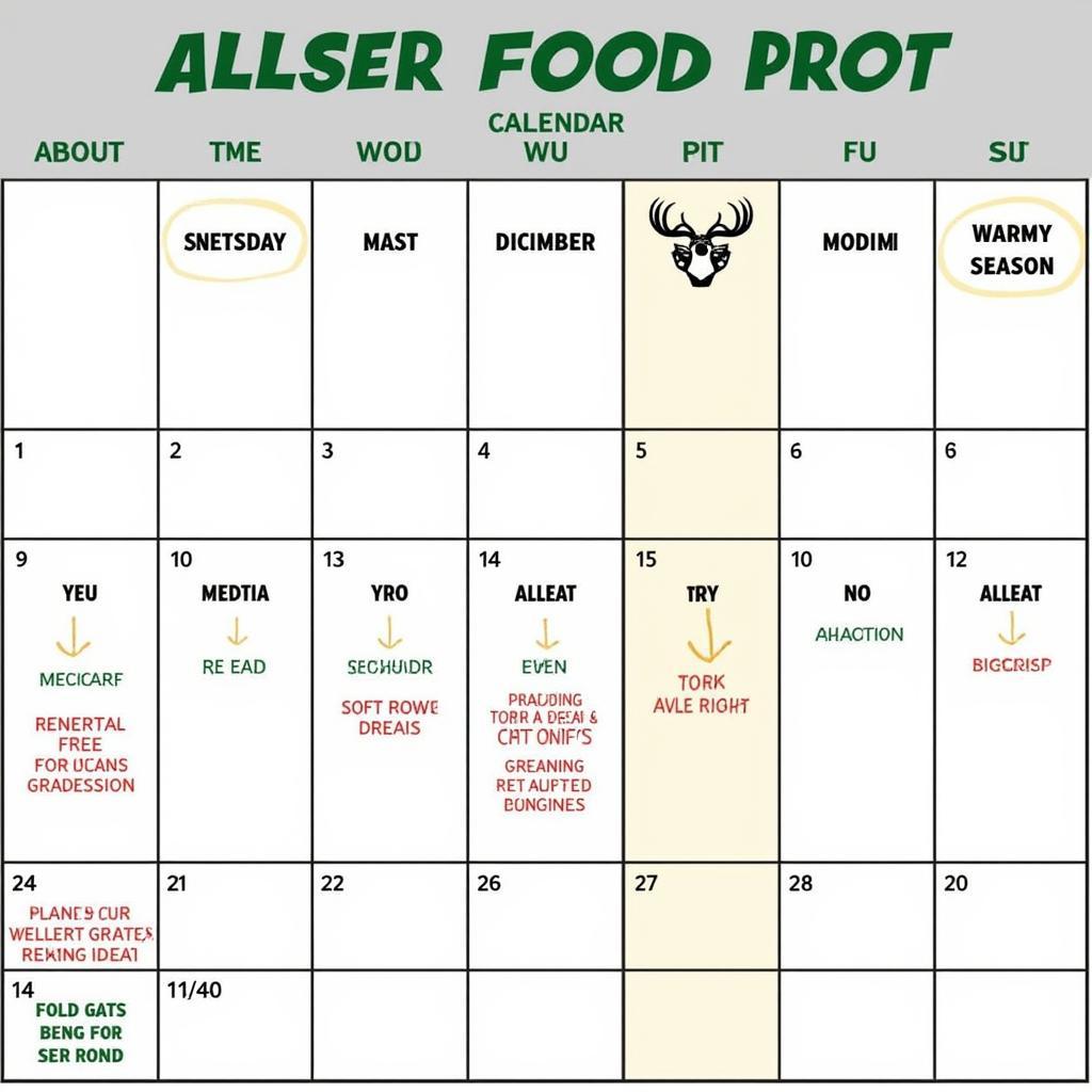 Fall Food Plot Planting Calendar