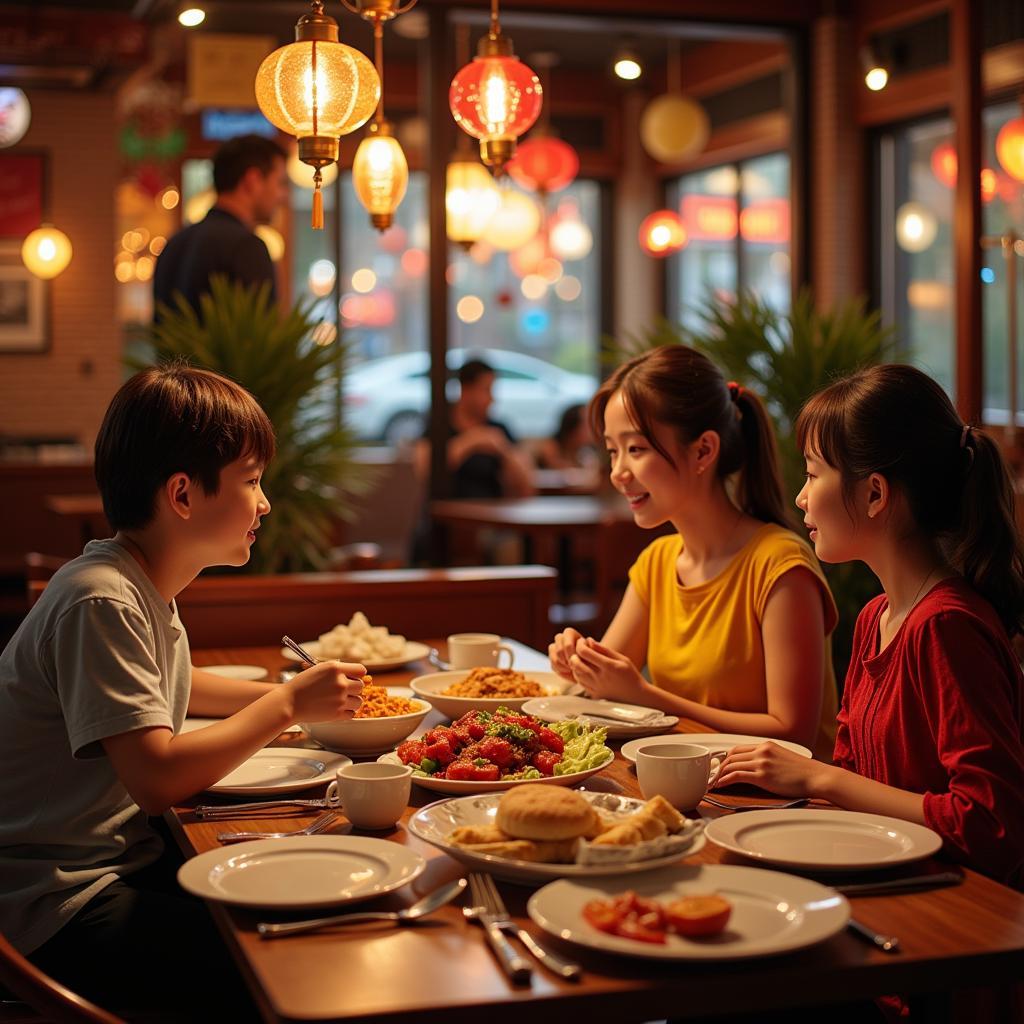 A happy family enjoying a meal together at a Chinese restaurant in White Rock