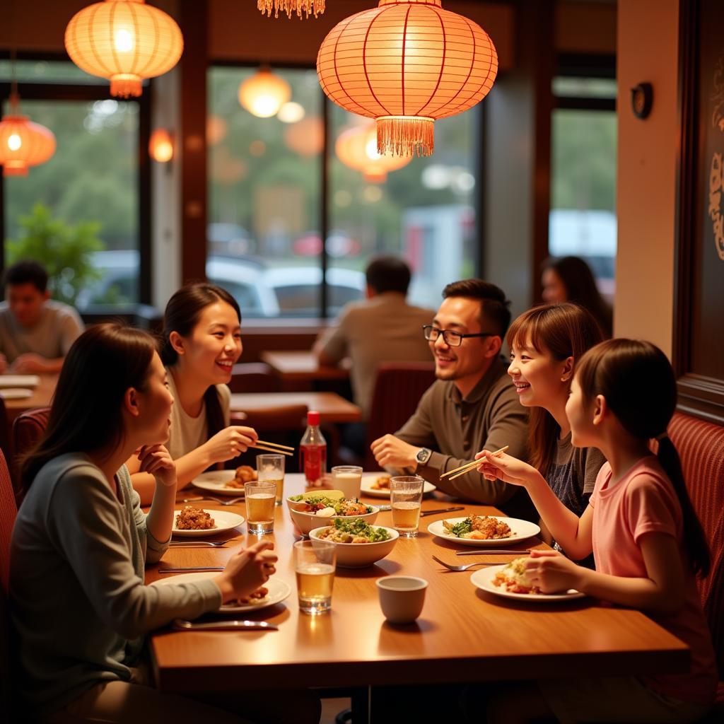 Families enjoying dinner at a Chinese restaurant in Castle Rock