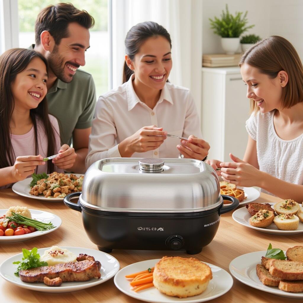 Using a Wittco food warmer at a family gathering