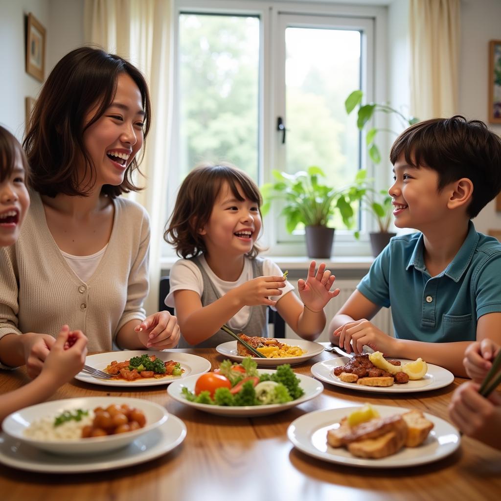 A Family Enjoying a Budget-Friendly Meal Prepared with Groceries from the Weekly Ad