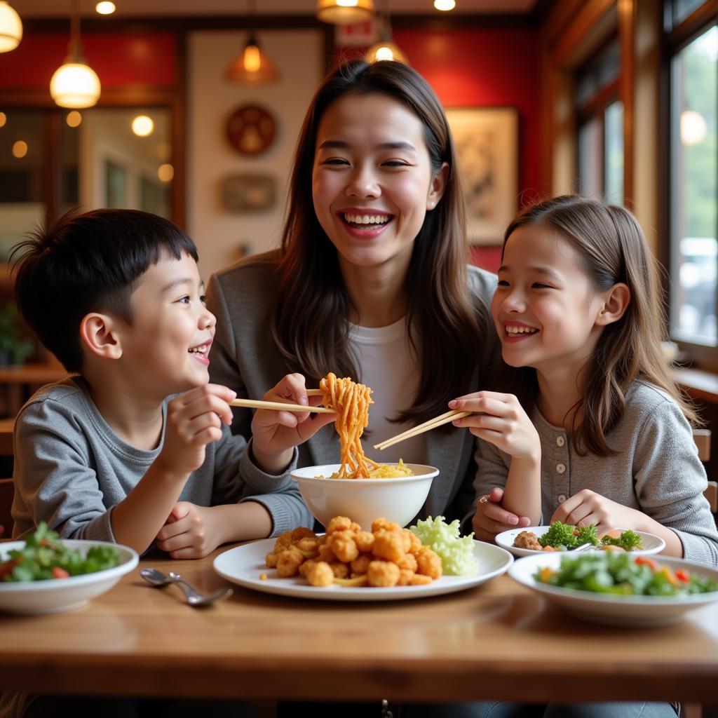 Family Enjoying Chinese Food in Hopewell Junction