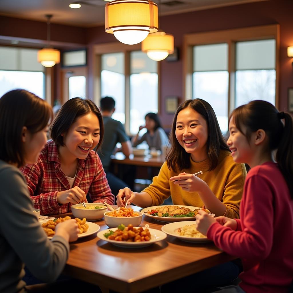 Family Enjoying a Chinese Meal in Hudson, NH