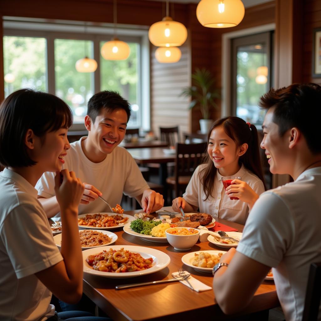 Family Sharing a Meal at a Severna Park Chinese Restaurant