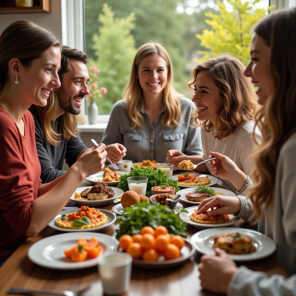 Family Sharing a Meal Made with Farm-Fresh Ingredients