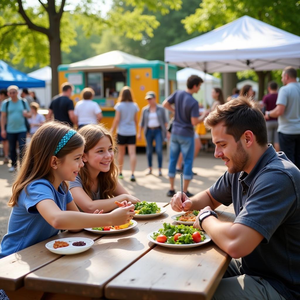 Family enjoying the Fond du Lac Food Truck Festival