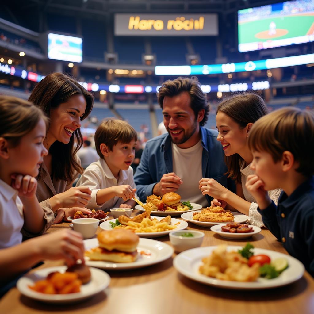 Family enjoying a kosher meal at Hard Rock Stadium