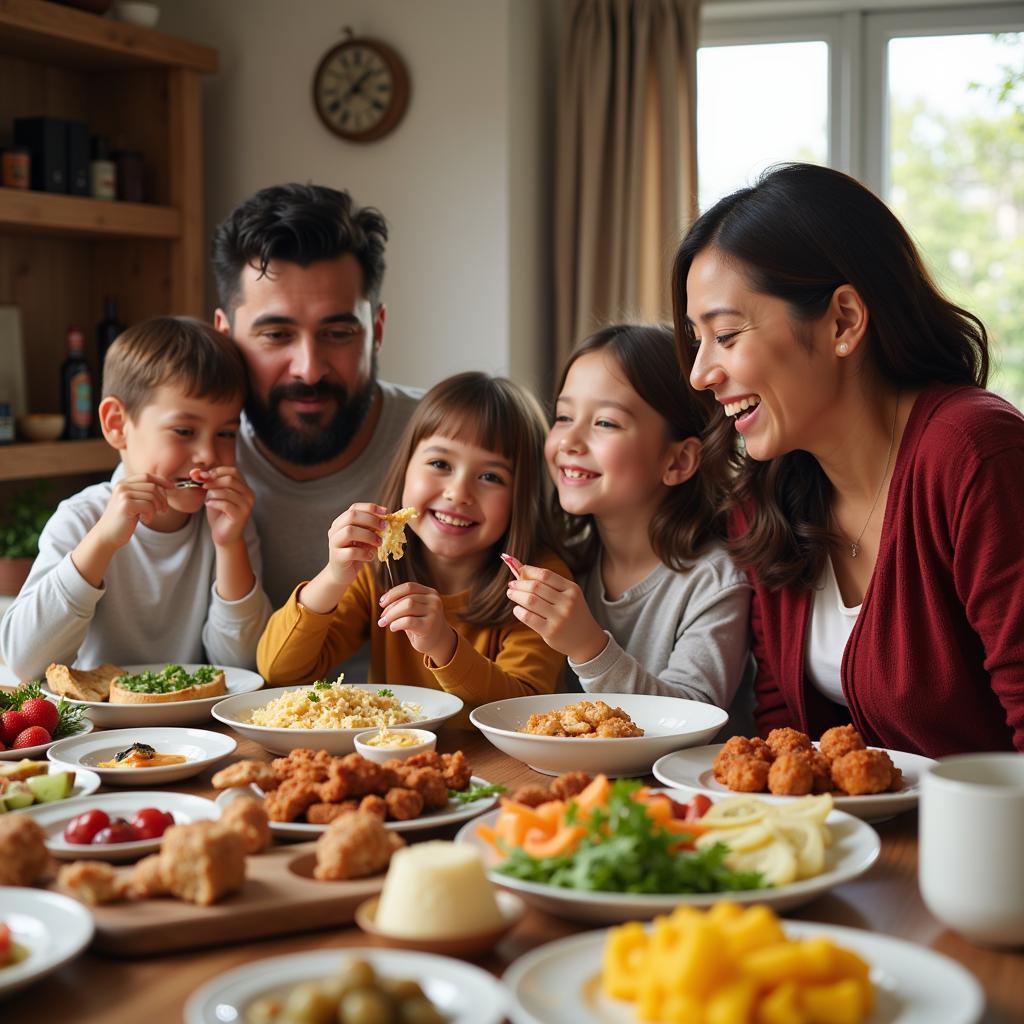  Family Enjoying a Meal