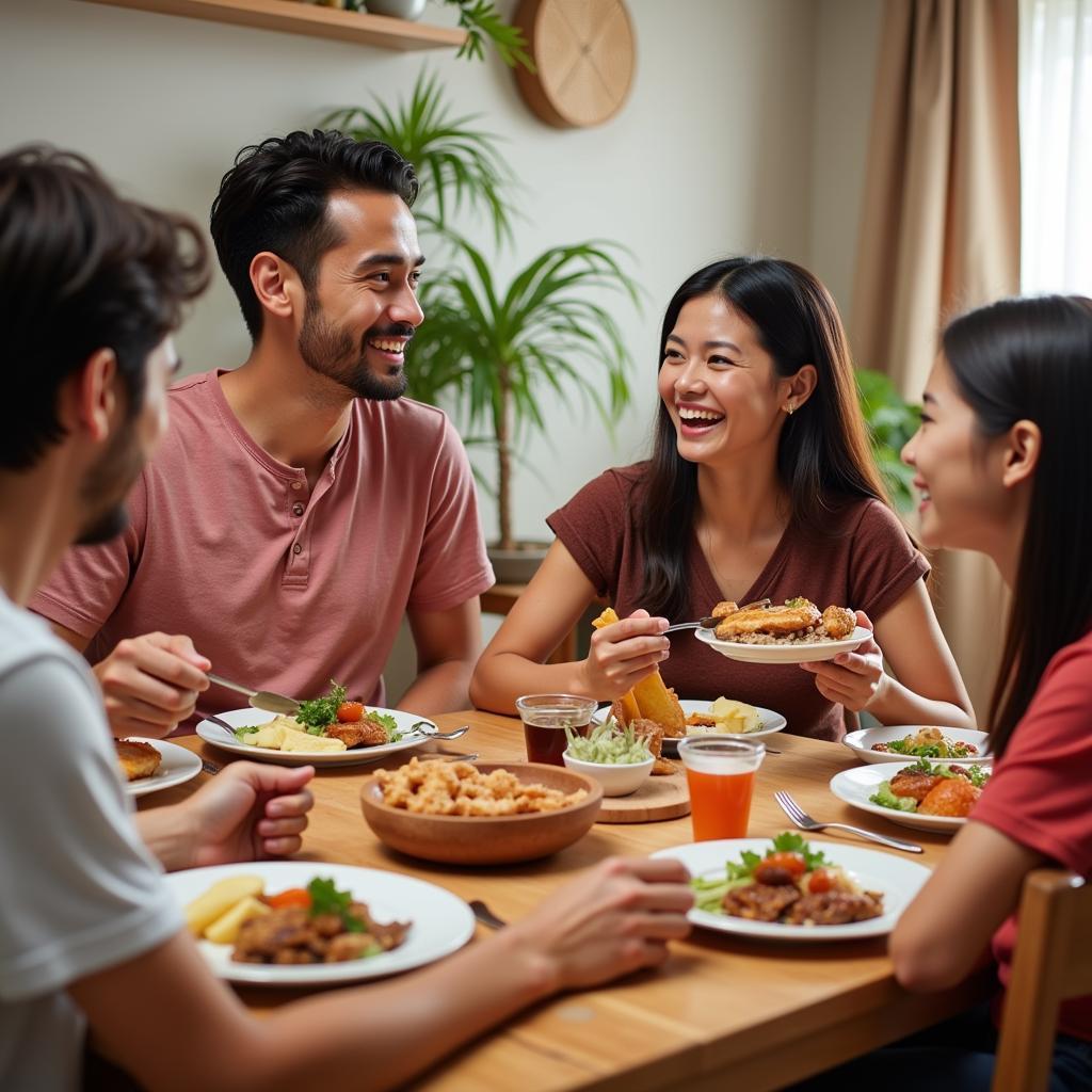 Family Enjoying a Meal with Plumrose Products