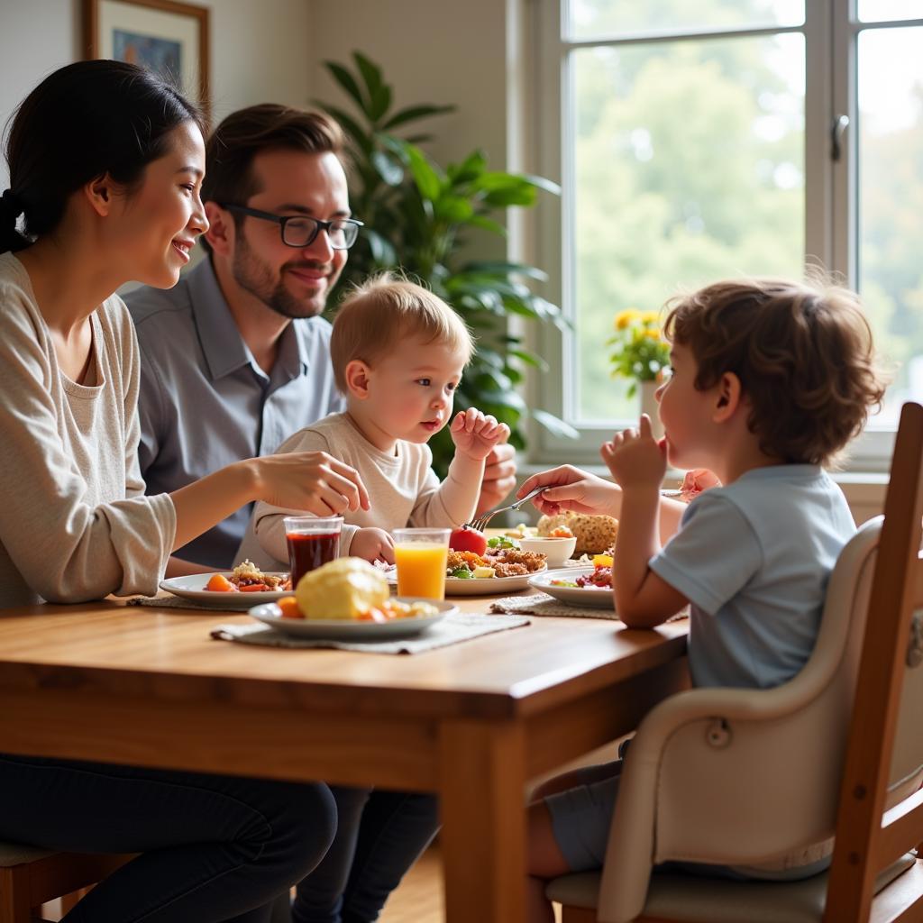 Family Enjoying a Meal Together