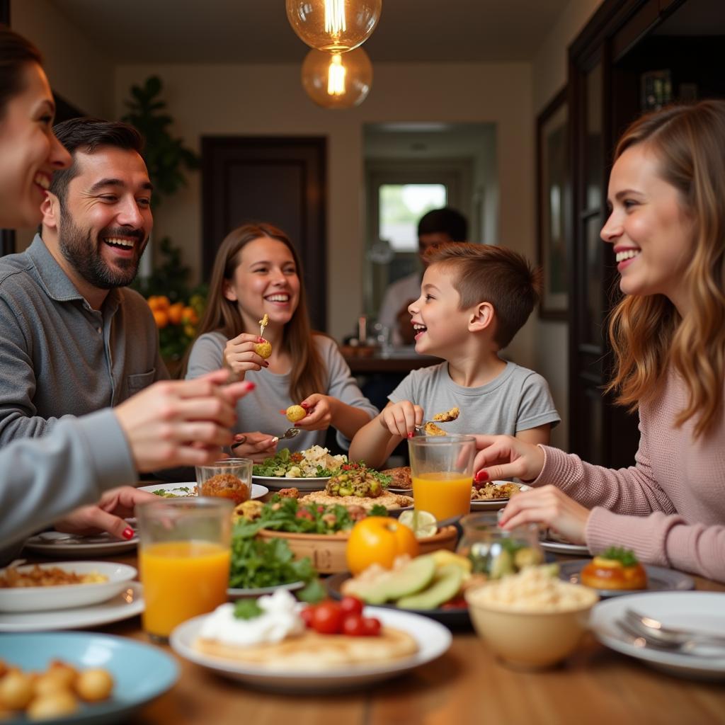 Family Enjoying Meal Together