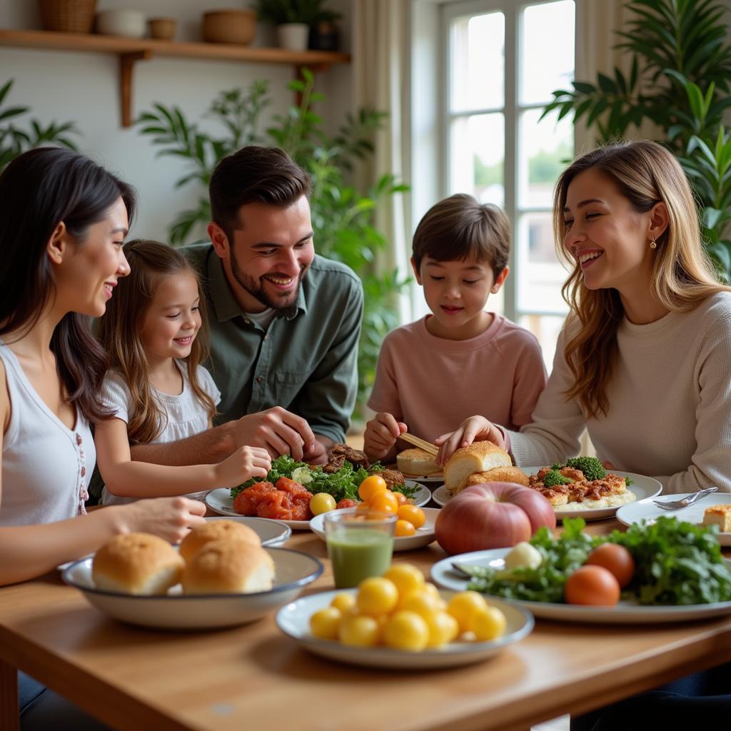 Family Sharing a Healthy Organic Meal