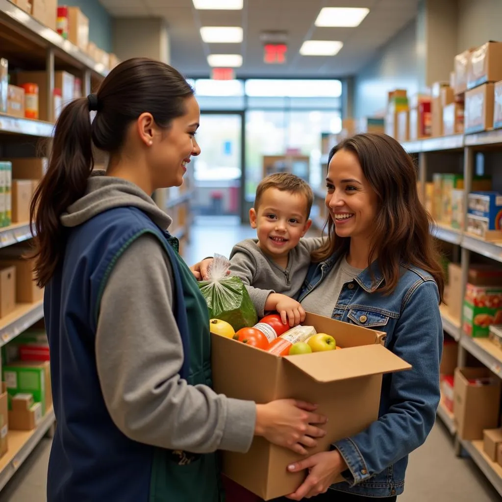 Family receives food assistance at a Vineland, NJ, food pantry