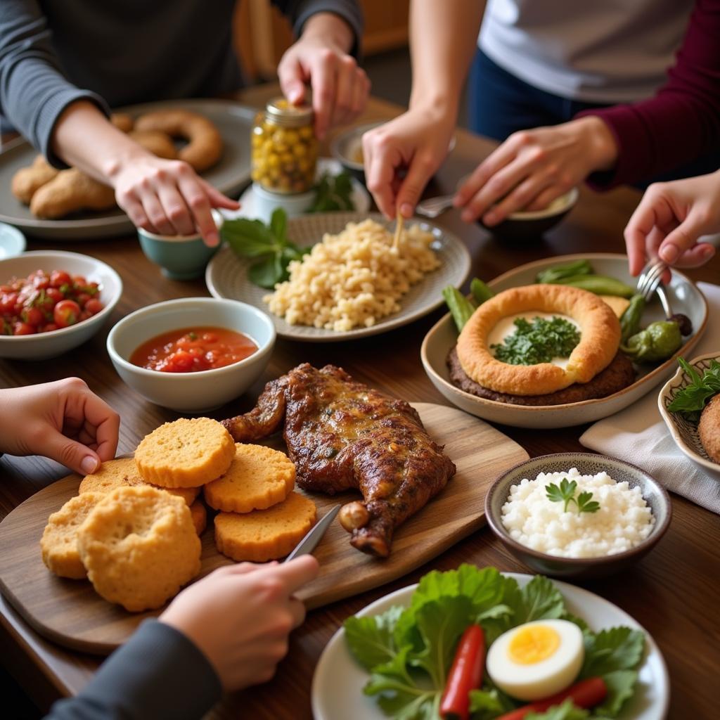 Family Sharing a Meal